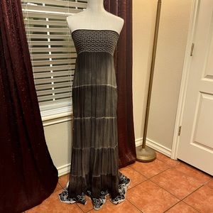 Elegant Black Strapless Maxi Dress